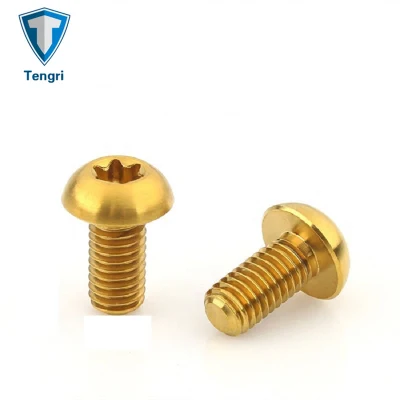 Oro titanio Ti M5 X 10mm bicicleta de montaña disco Rotor Torx tornillo